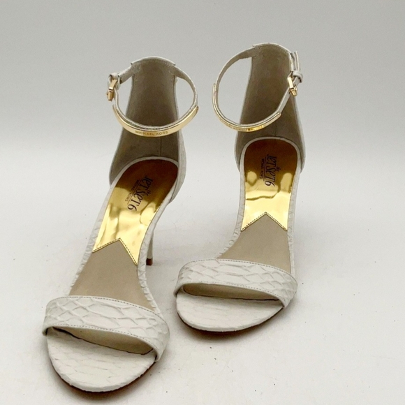 NEW Michael Kors MK Jet Set 6 Kristen White Open Toe Kitten Ankle Strap Heels 8 - Picture 4 of 8
